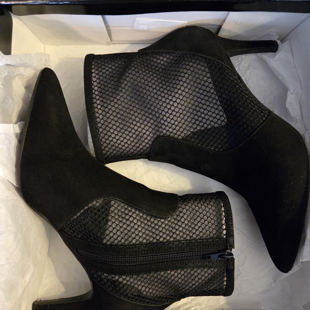 INC International Concepts Black Mesh Heeled Boots - Picture 5 of 5